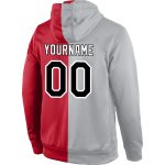 Custom Team Name Number Gray Black Red Sports Hoodie Pullover Sweatshirt Personalized Stitched Fashion Personalized Stitched