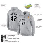 Custom Team Pullover Hoodie with Name & Number - Personalized Gray and Black White Sports Sweatshirt Personalized Stitched