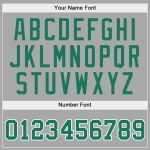 Custom Sports Hoodie with Name and Number - Personalized Gray Kelly Green White Stitched Pullover Sweatshirt Personalized