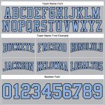 Custom Football Hoodie with Personalized Name & Number - Gray Light Blue-Black Pullover Sweatshirt Personalized Stitched