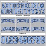 Custom Name and Number Football Pullover Hoodie Gray Light Blue-Navy Sweatshirt Personalized Stitched Gray Light Blue-Navy