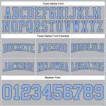Custom Football Hoodie with Personalized Name and Number in Gray Light Blue Steel Gray - Stitched Pullover Sweatshirt Personalized