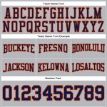 Custom Name and Number Football Hoodie - Personalized Gray Navy Orange Stitched Pullover Sweatshirt Personalized Stitched
