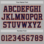 Custom Team Name Number Sports Hoodie - Personalized Gray Navy-Orange Pullover Sweatshirt Personalized Stitched Gray Navy-Orange