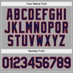 Custom Team Name Number Sports Hoodie Sweatshirt Personalized Gray Navy-Red Stitched Pullover Personalized Stitched Gray