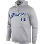 Custom Name Number Hoodie Sweatshirt Personalized Stitched Sports Pullover Gray Navy White Team Apparel Personalized Stitched
