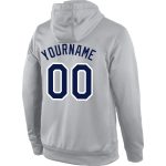 Custom Name Number Hoodie Sweatshirt Personalized Stitched Sports Pullover Gray Navy White Team Apparel Personalized Stitched