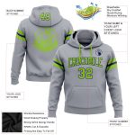 Custom Name Number Football Hoodie Sweatshirt Personalized Stitched Gray Neon Green Navy Team Apparel Personalized Stitched