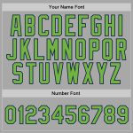Custom Sports Hoodie with Personalized Name & Number - Gray Neon Green-Navy Pullover Sweatshirt Personalized Stitched Gray