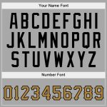 Custom Name and Number Gray Black Gold Sports Hoodie Sweatshirt Pullover Personalized Stitched Gray Old Gold-Black Sports
