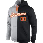 Custom Name Number Gray Orange Black Sports Hoodie Pullover Sweatshirt Fashion Team Personalized Stitched Personalized Stitched