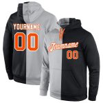 Custom Name Number Gray Orange Black Sports Hoodie Pullover Sweatshirt Fashion Team Personalized Stitched Personalized Stitched
