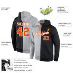 Custom Name Number Gray Orange Black Sports Hoodie Pullover Sweatshirt Fashion Team Personalized Stitched Personalized Stitched