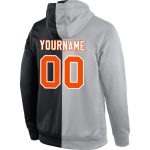 Custom Name Number Gray Orange Black Sports Hoodie Pullover Sweatshirt Fashion Team Personalized Stitched Personalized Stitched