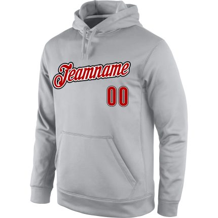 Custom Team Name Number Gray Orange Black Sports Hoodie Sweatshirt Personalized Stitched Pullover Personalized Stitched Gray