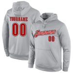 Custom Team Name Number Gray Orange Black Sports Hoodie Sweatshirt Personalized Stitched Pullover Personalized Stitched Gray