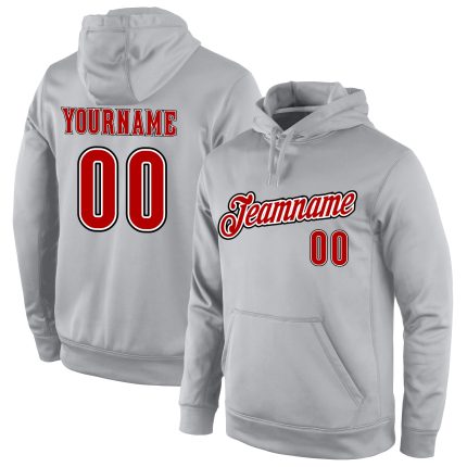 Custom Team Name Number Gray Orange Black Sports Hoodie Sweatshirt Personalized Stitched Pullover Personalized Stitched Gray