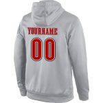 Custom Team Name Number Gray Orange Black Sports Hoodie Sweatshirt Personalized Stitched Pullover Personalized Stitched Gray