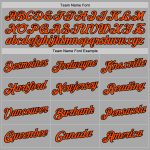 Personalized Sports Pullover Hoodie Gray Orange-Black Stitched Sweatshirt Personalized Stitched Gray Orange-Black Sports