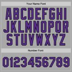 Custom Team Name Number Sports Hoodie Sweatshirt Pullover Gray Purple Black - Personalized Stitched Design Personalized Stitched