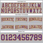Custom Gray Purple Gold Football Hoodie Sweatshirt with Personalized Name and Number - Team Apparel Personalized Stitched