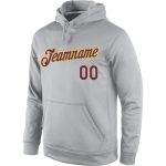 Custom Gray Purple-Gold Sports Hoodie with Team Name and Number | Personalized Stitched Pullover Sweatshirt Personalized