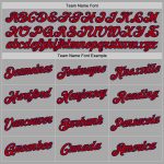 Custom Sports Hoodie Personalized with Name & Number - Gray Red-Navy Stitched Pullover Sweatshirt Personalized Stitched Gray