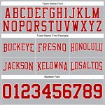 Custom Gray Red-White Football Hoodie with Personalized Name and Number, Stitched Pullover Sweatshirt Personalized Stitched