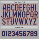 Custom Name Number Royal Orange Gray Sports Hoodie Sweatshirt Pullover - Personalized Team Apparel Personalized Stitched