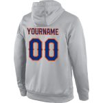 Custom Name Number Royal Orange Gray Sports Hoodie Sweatshirt Pullover - Personalized Team Apparel Personalized Stitched
