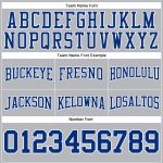 Custom Team Name Number Gray Royal-White Football Hoodie Sweatshirt Personalized Stitched Pullover Personalized Stitched