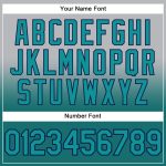 Custom Name Number Sports Hoodie Sweatshirt - Personalized Gray Teal Navy Fade Pullover Fashion Style Personalized Stitched
