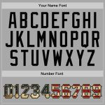 Custom Name & Number Vintage USA Flag Hoodie - Gray Pullover Sweatshirt with Old Gold Sports Design Personalized Stitched