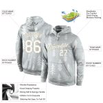 Custom Name and Number 3D Sports Hoodie - Gray White Old Gold Christmas Pullover Sweatshirt Personalized Stitched Gray White-Old