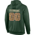 Custom Name and Number Sports Hoodie - Personalized Green Camo Red Pullover Sweatshirt for Team Wear Personalized Stitched