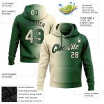 Custom Name Number Sports Hoodie Pullover Sweatshirt Green Cream Black Gradient Fashion Stitched Design Personalized Stitched