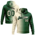 Custom Name Number Sports Hoodie Pullover Sweatshirt Green Cream Black Gradient Fashion Stitched Design Personalized Stitched