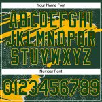 Custom Name and Number Sports Hoodie Personalized Green Gold 3D Torn Paper Style Pullover Sweatshirt Personalized Stitched