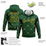 Custom Christmas Dog Hoodie Santa Costume 3D Sports Pullover Sweatshirt with Personalized Name and Number - Stitched Green Gold