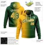 Custom Gradient Hoodie with Name & Number - Personalized Green Gold-Cream Sports Pullover Sweatshirt Personalized Stitched
