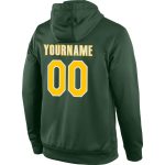 Personalized Green Gold White Sports Hoodie Pullover Sweatshirt for Men Personalized Stitched Green Gold-White Sports Pullover