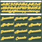 Custom Sports Hoodie with Stitched Name and Number in Green Gold White - Personalized Pullover Sweatshirt Personalized Stitched