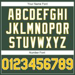 Custom Sports Hoodie with Stitched Name and Number in Green Gold White - Personalized Pullover Sweatshirt Personalized Stitched