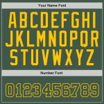 Custom Green Gold Sports Hoodie with Personalized Name and Number - Stitched Pullover Sweatshirt Personalized Stitched Green