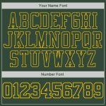 Personalized Green Gold Sports Hoodie Sweatshirt Pullover for Men and Women Personalized Stitched Green Green-Gold Sports