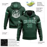 Custom Name Number Green Kelly White Football Hoodie Sweatshirt Pullover - Personalized Team Apparel Personalized Stitched