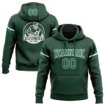 Custom Name Number Green Kelly White Football Hoodie Sweatshirt Pullover - Personalized Team Apparel Personalized Stitched