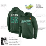 Custom Name Number Sports Hoodie Sweatshirt in Kelly Green and White - Personalized Stitched Pullover Personalized Stitched