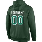 Custom Name Number Sports Hoodie Sweatshirt in Kelly Green and White - Personalized Stitched Pullover Personalized Stitched