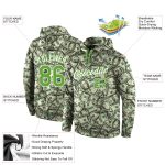 Custom Name and Number Dollar Sports Hoodie, Personalized Neon Green-White 3D Pattern Pullover Sweatshirt Personalized Stitched